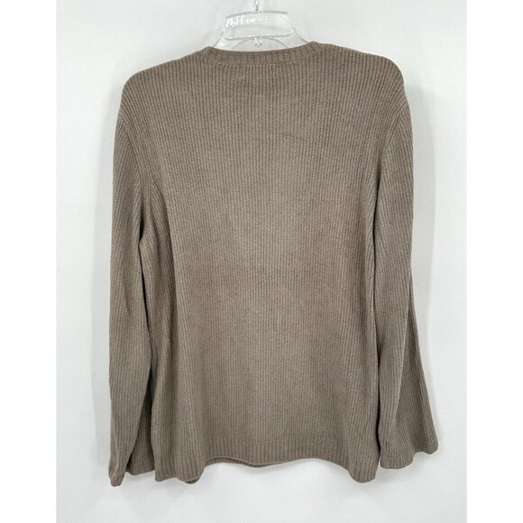 BAREFOOT DREAMS cozychic ultra lite ribbed crewneck sweatshirt sweater nickel M - Picture 7 of 9